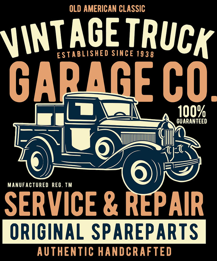 Vintage Digital Art - Vintage Truck Garage Co by Jacob Zelazny