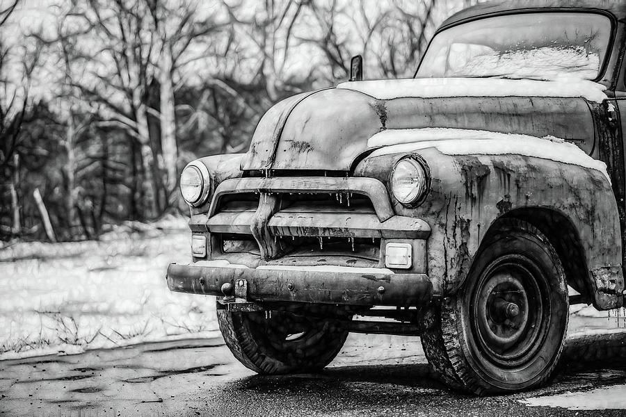 Vintage Truck in the Snow Photograph by Vintage Photo Archive - Pixels