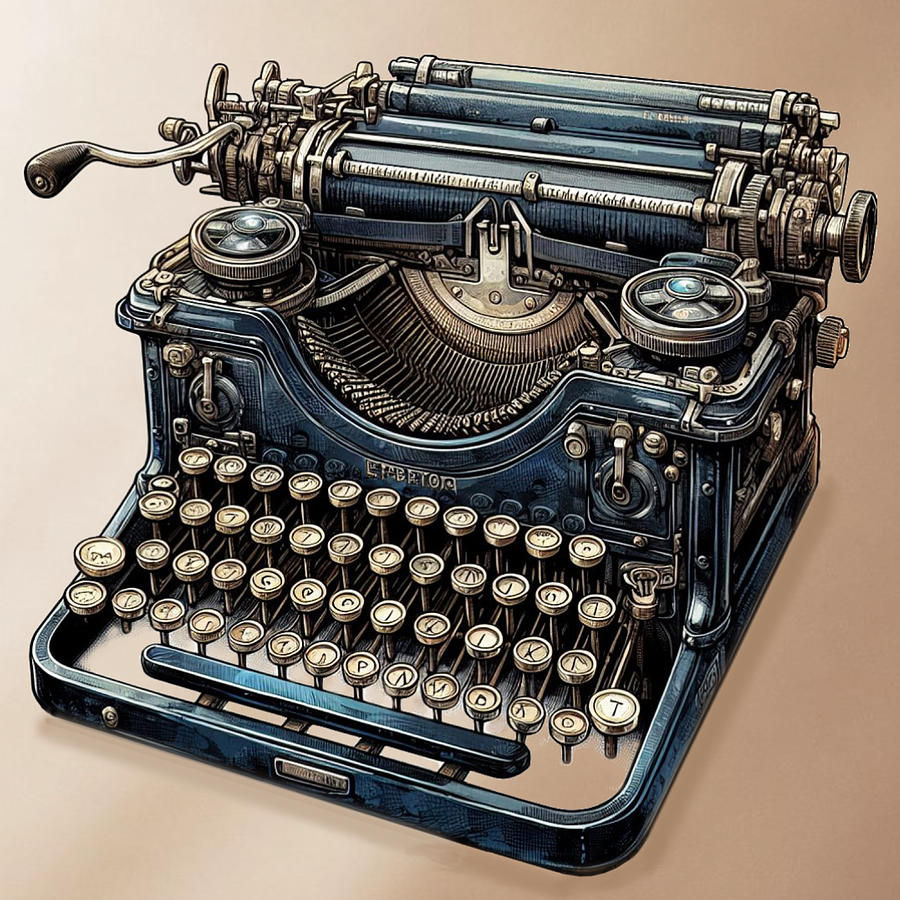 Vintage Typewriter Digital Art by Kelly Mills
