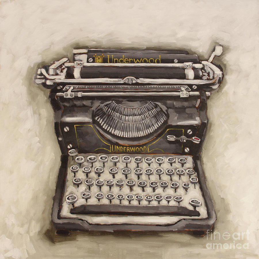 Vintage Typewriter Painting