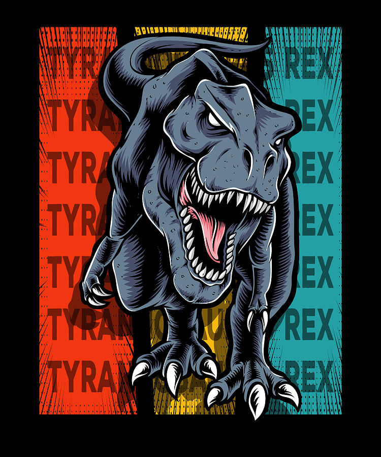 Vintage Tyrannosaurus Rex Retro T-Rex Dino Digital Art by ...