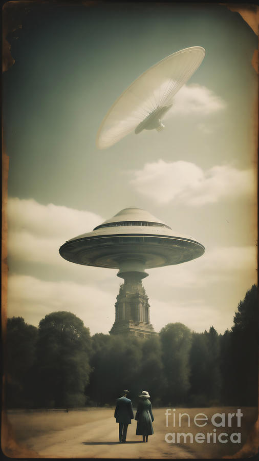 Vintage UFO Digital Art by Timothy OLeary