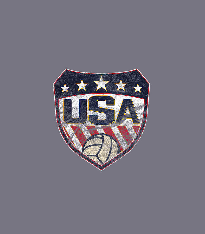 Vintage USA Shield for Volleyball Players and fans Digital Art by ...