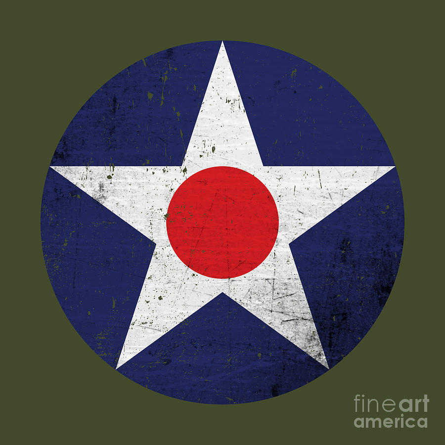 Vintage USAAC Roundel 1919-1941 distressed Digital Art by Beltschazar