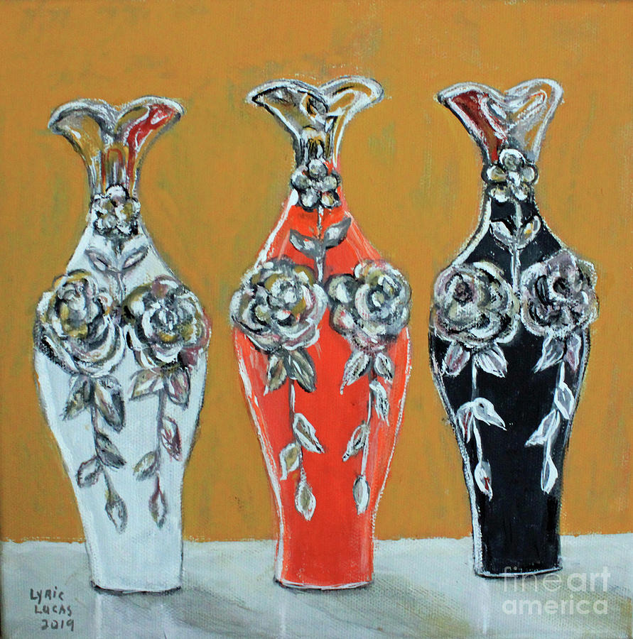 Vintage Vases Painting by Lyric Lucas