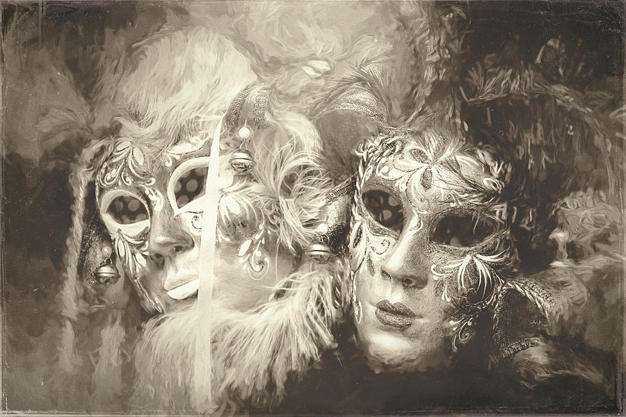 Fantasy Photograph - Vintage Venetian Masks  by Carol Japp