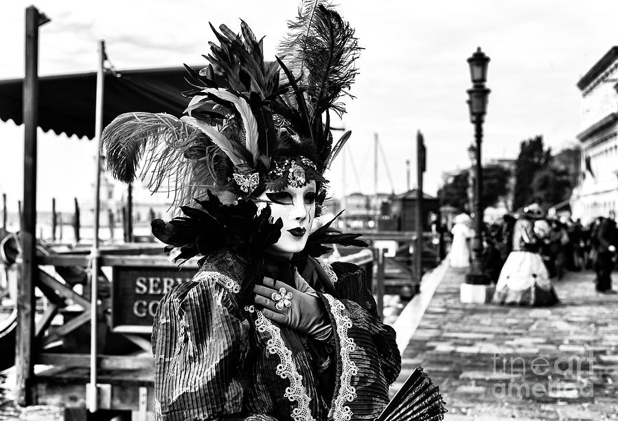 Vintage Venice Carnival Model in Italy Photograph by John Rizzuto