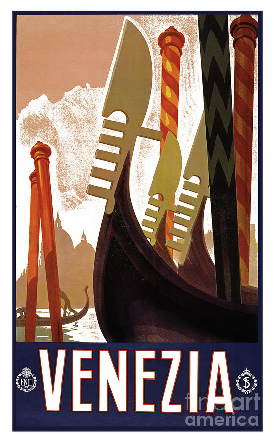 Vintage Mixed Media - Vintage Venice, Venezia, travel poster by the Italian Tourist Board by Luminosity