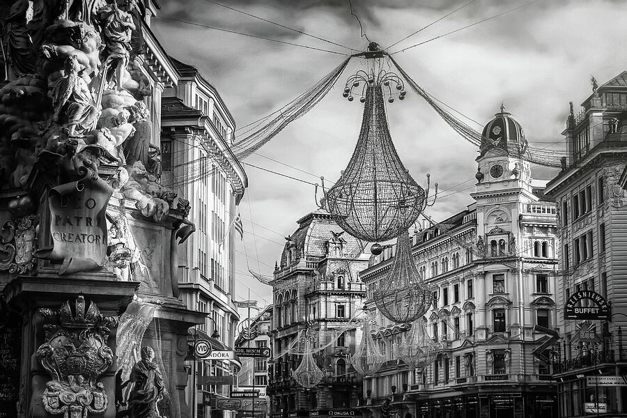 Vintage Vienna Black and White  Photograph by Carol Japp