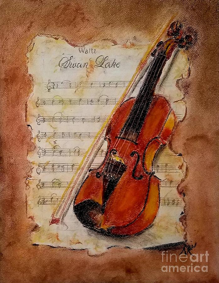 Vintage Violin Pastel By Nai Herrera Fine Art America