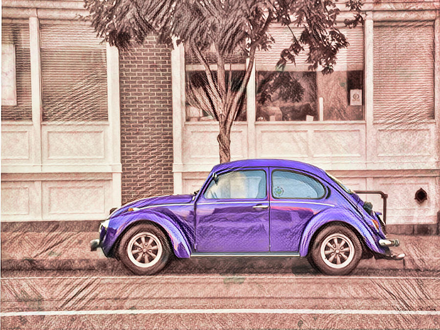 Vintage VW Series - Purple Photograph by Bellesouth Studio