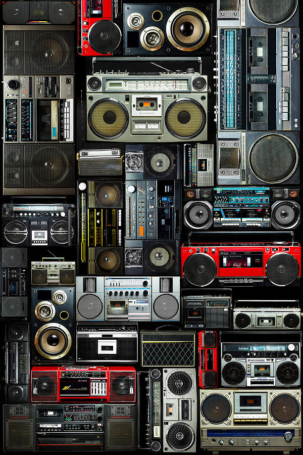 Vintage wall full of radio boombox of the 80s Photograph by Julien ...