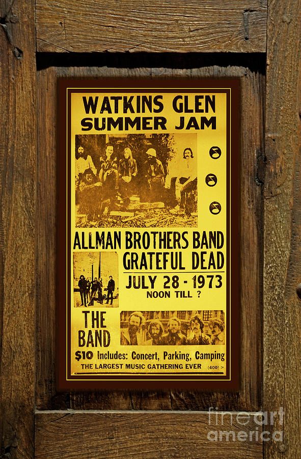 Vintage Watkins Glen Summer Jam Rock Concert Framed Poster Photograph ...