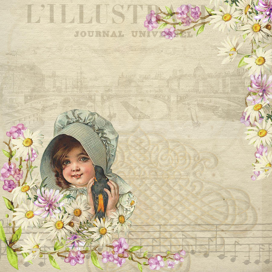 Vintage Woman Neck Gator Daisy Girl Vintage Lady Digital Art By Stacy Mccafferty Fine Art America 7113