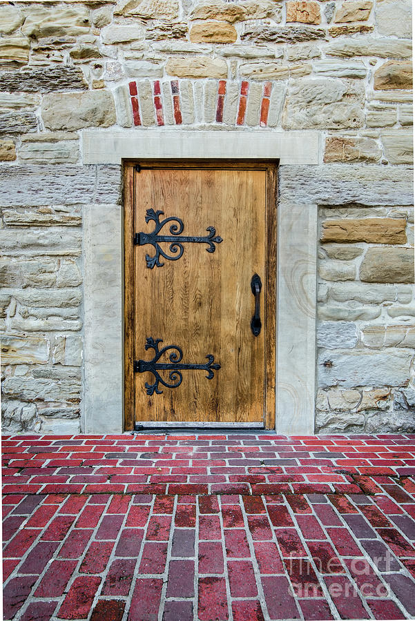 Vintage Wooden Door - Rapp-Owen Granary - New Harmony - Indiana Photograph by Gary Whitton