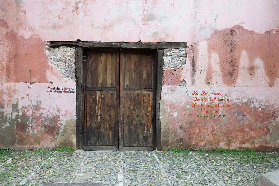 Vintage Wooden Entrance Doors to Torture Museum, Guanajuato, Mexico Photograph by Bonnie Colgan