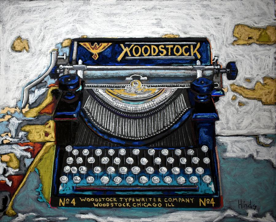 Vintage Woodstock Typewriter Painting by David Hinds