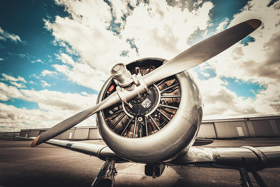 Vintage WWII T-6 Military Aircraft Engine and Prop Photograph by Kirk ...