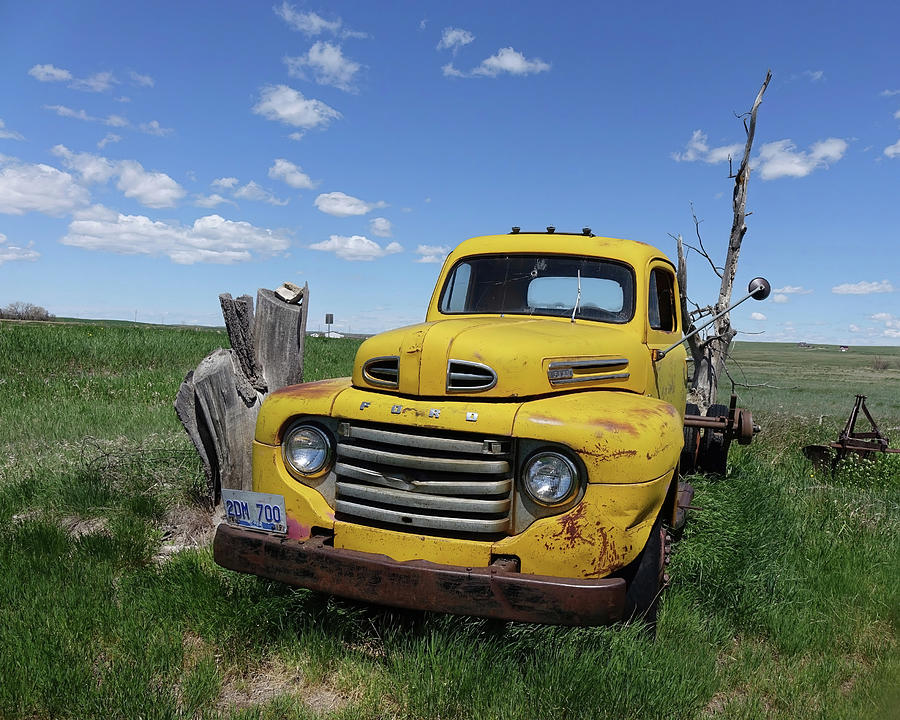 Vintage Yellow Ford Truck Photograph by Cathy Anderson