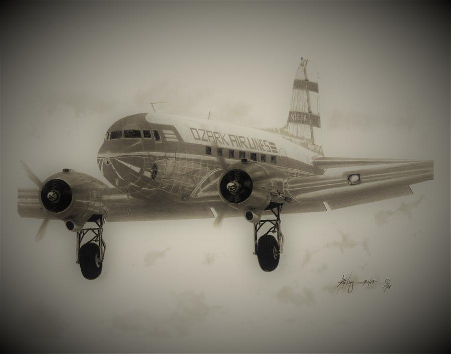 Vintage DC3 2 Drawing by Felix Vega Fine Art America