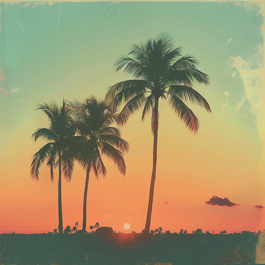 Vintage_retro_sunset_with_palm_trees_warm_colors_nostalgia_No 4 Digital Art by Andre Petrov Vintage_retro_sunset_with_palm_trees_warm_colors_nostalgia_No 4 Digital Art by Andre Petrov