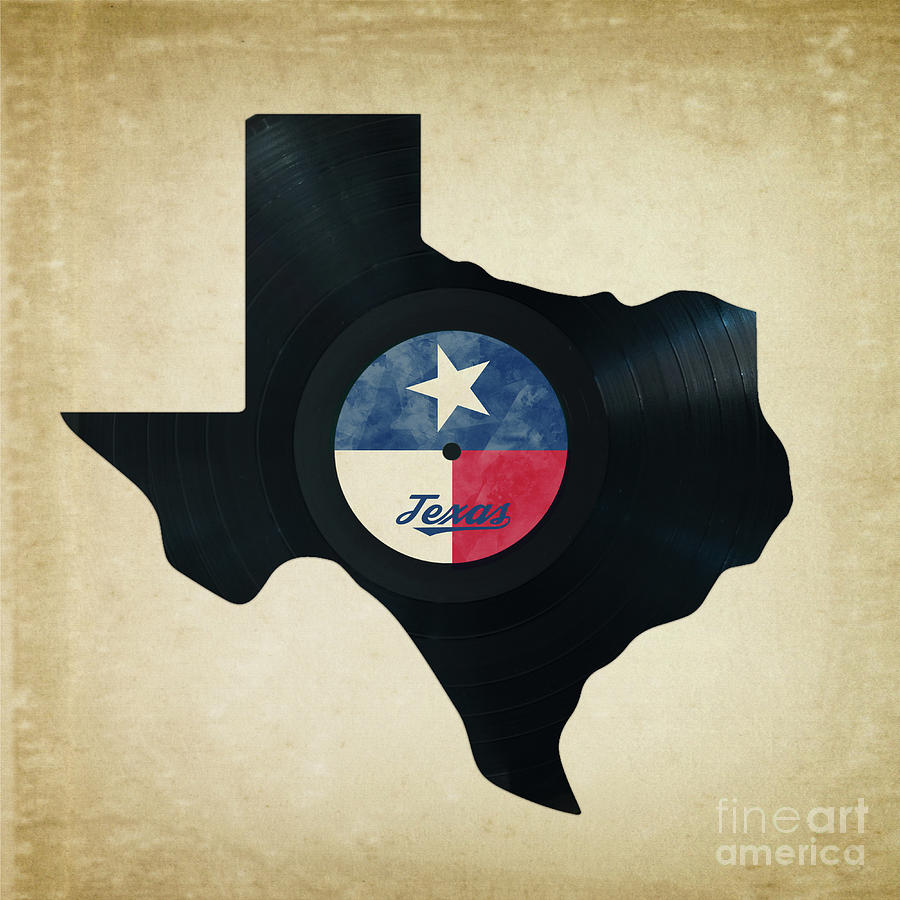 Vinyl Texas map Photograph by Delphimages Map Creations