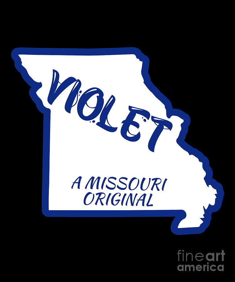 Violet A Missouri Original With outline of Missouri Digital Art by