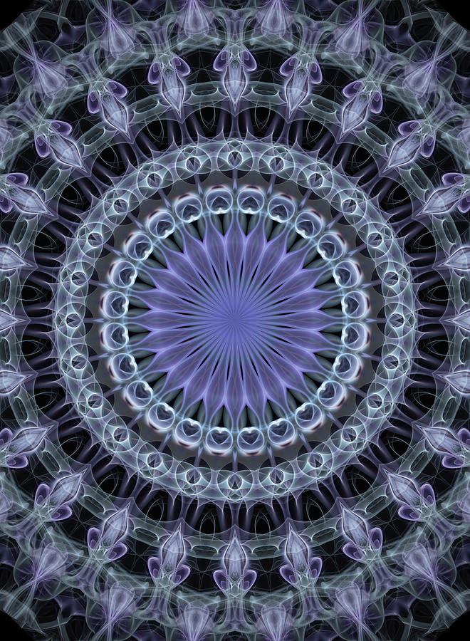 Violet and gray mandala Digital Art by Jaroslaw Blaminsky