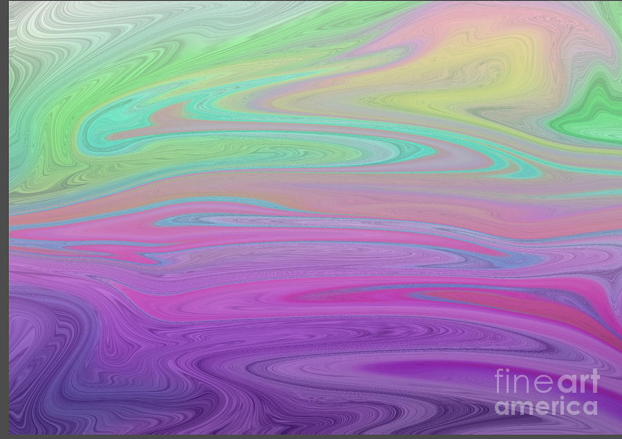  Violet and Green Pastel Swirl Pattern  Digital Art by Barefoot Bodeez Art