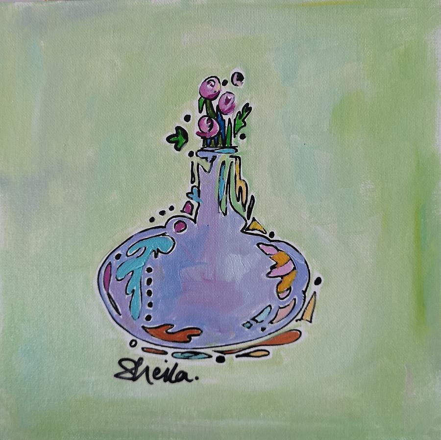 Violet Bud Vase Painting by Sheila Romard