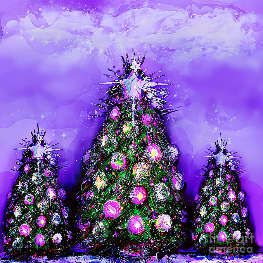 Violet Christmas Morning Digital Art by BelleAme Sommers