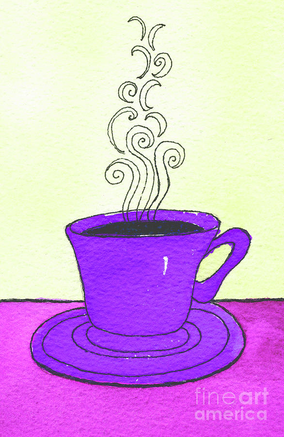 Violet Coffee Cup Painting by Norma Appleton