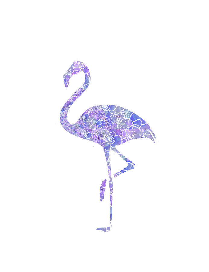 Violet Flamingo Silhouette  Mixed Media by Eileen Backman