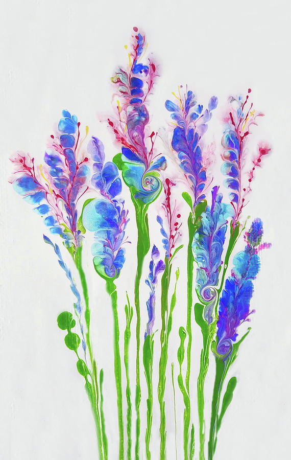 Violet Flowers Painting by Deborah Erlandson