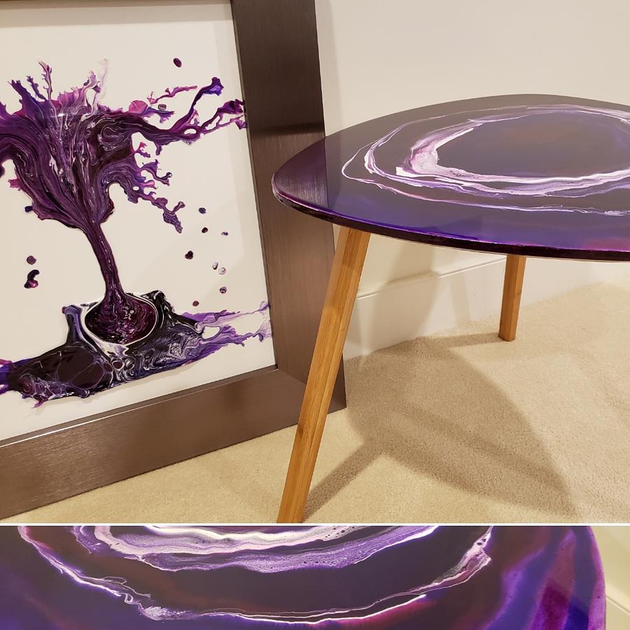 Violet Hour Retro Table Painting by Madeleine Arnett