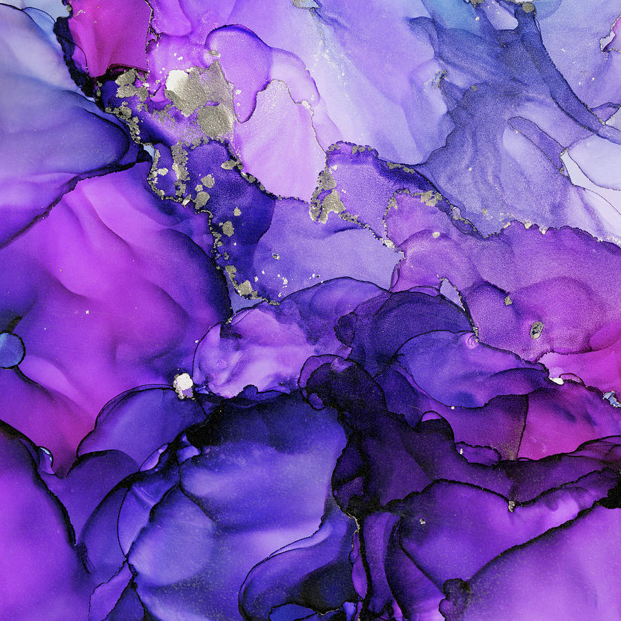 Abstract Painting - Violet Magenta Chrome Ink Print - Part 2 by Olga Shvartsur