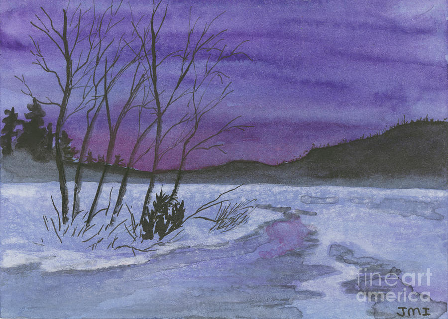 Violet Night Painting by Jackie Irwin