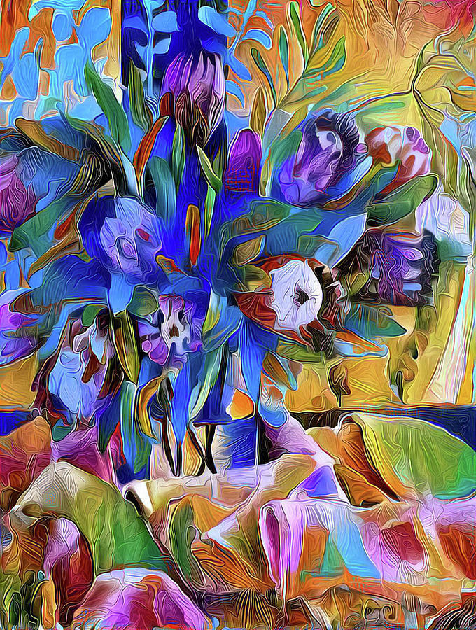 Violet proteas Digital Art by Jeremy Holton