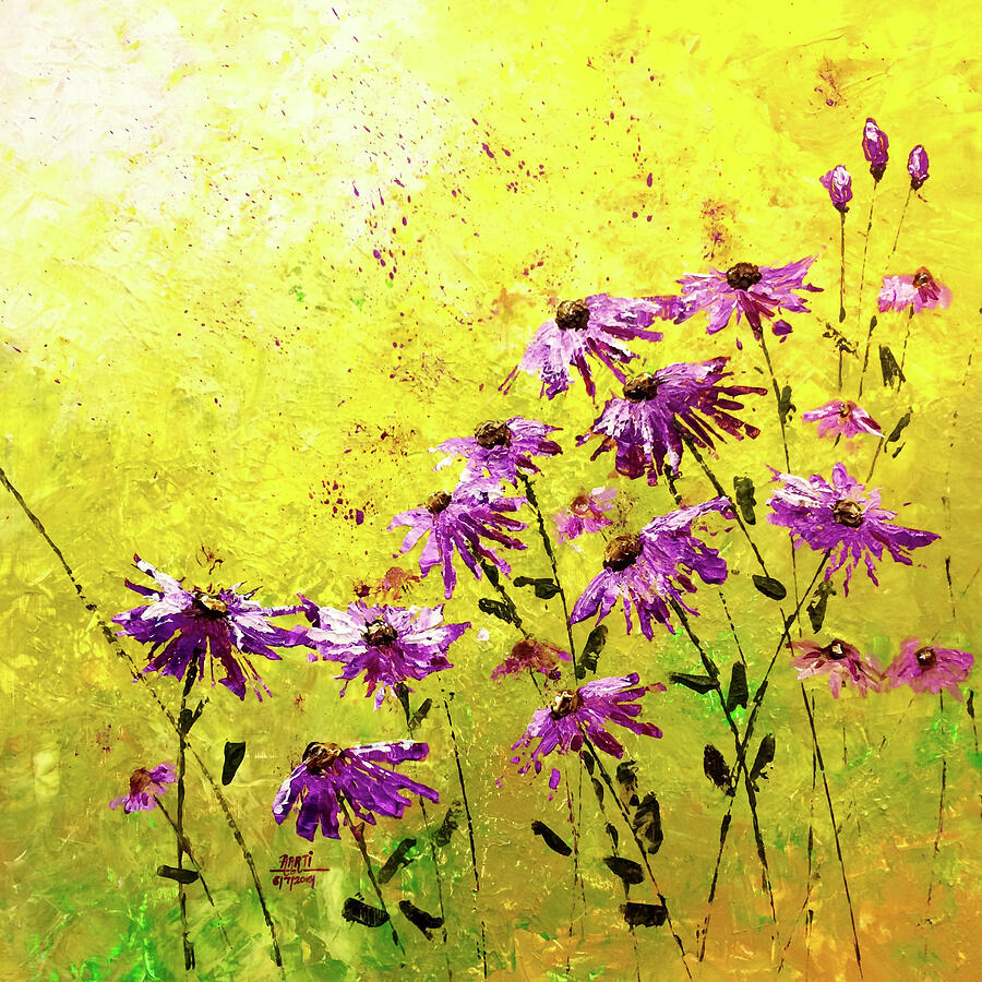 Flower Painting - Violet Spray  by Aarti Bartake