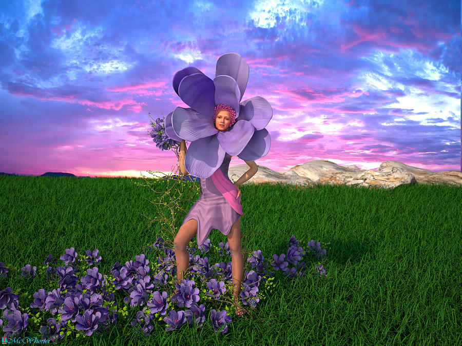 Flowers Still Life Digital Art - Violet by Williem McWhorter