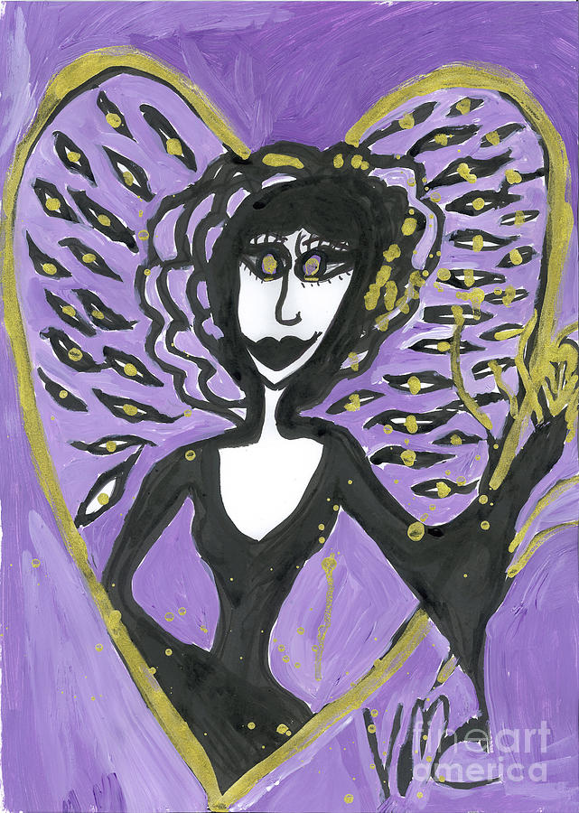 Violetrea Angel Painting by Victoria Mary Clarke