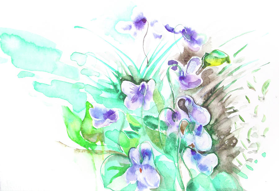 Violets Painting by Katya Atanasova