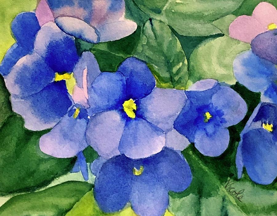 Violets Painting - Violets by Nicole Curreri Violets Painting - Violets by Nicole Curreri