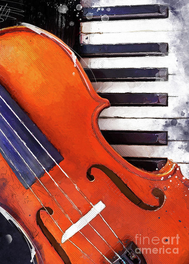 Violin And Piano Watercolor Music Art #violin #piano Digital Art