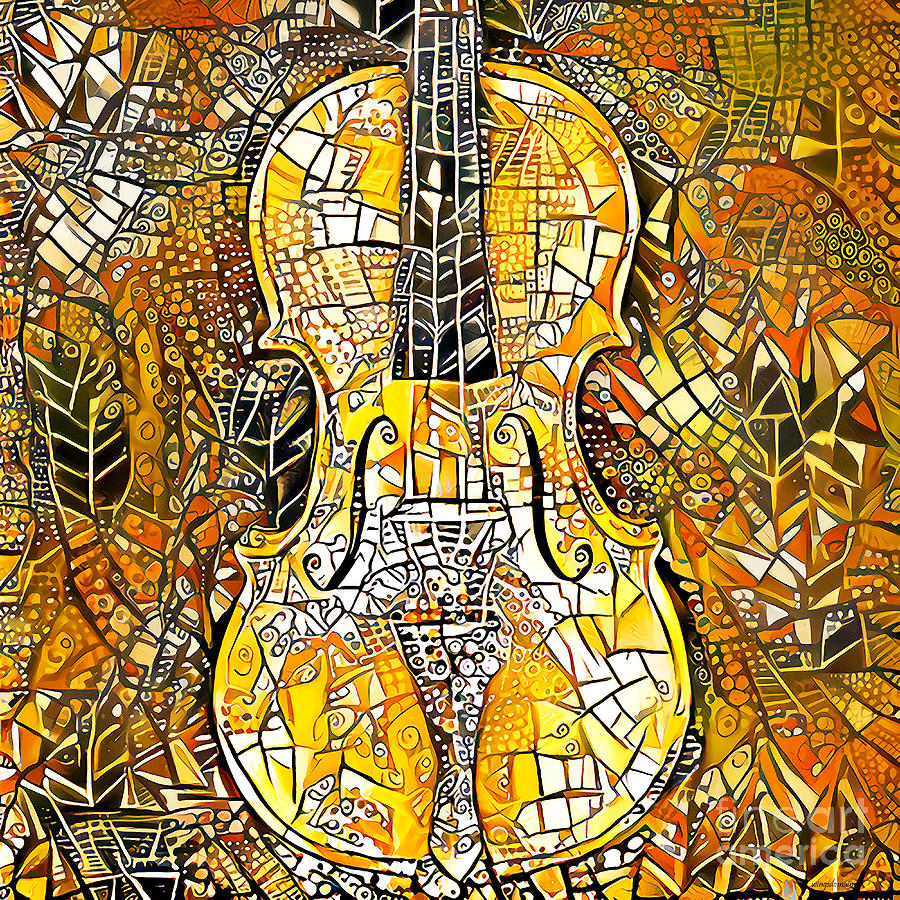 Violin in Contemporary Abstract 20210216 square Photograph by Wingsdomain Art and Photography