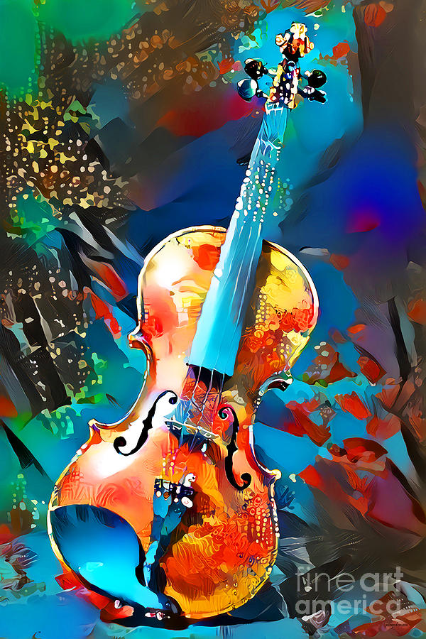 Violin in Vibrant Colors 20210727 Photograph by Wingsdomain Art and Photography