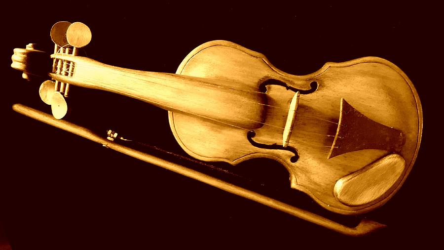 Violin Isolated on a Black Background Photograph by Loraine Yaffe