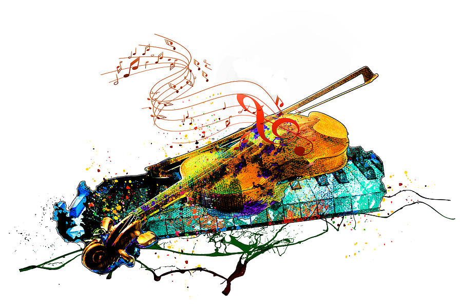 Violin Passion 02 Painting by Miki De Goodaboom