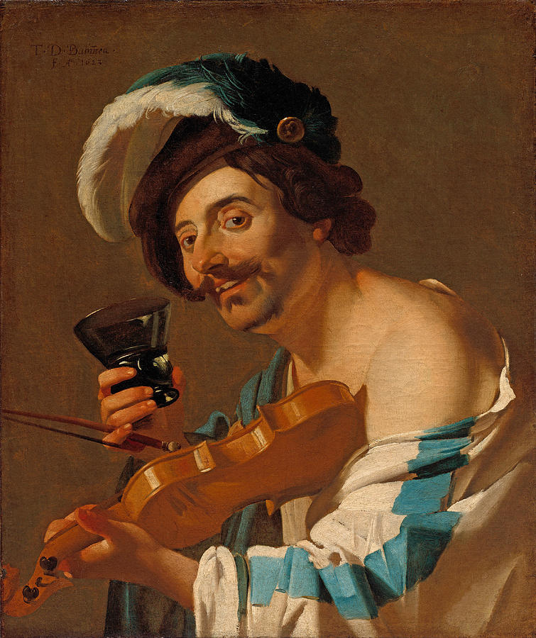 Violin Player with a Wine Glass Painting by Dirck van Baburen