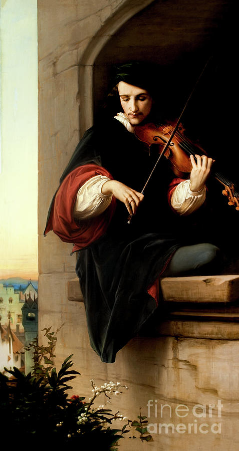 Violinist by Edward Von Steinle Photograph by Carlos Diaz